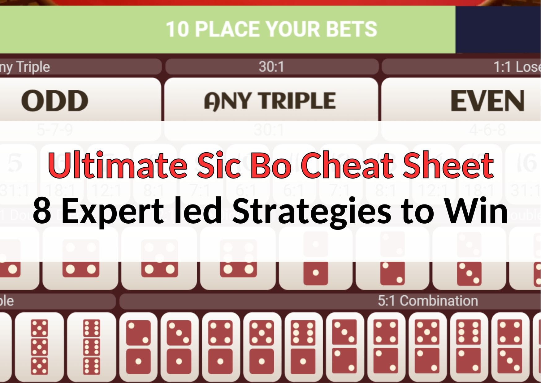 Ultimate Sic Bo Cheat Sheet 8 Expert led Strategies to Win