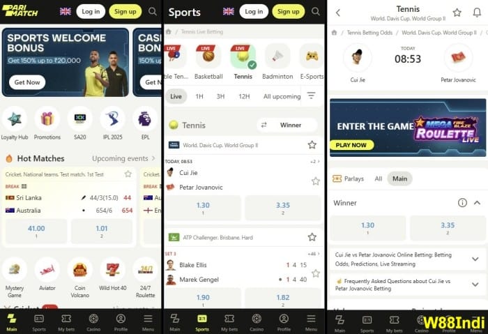 best tennis betting app download parimatch