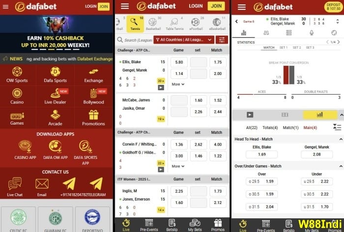 best tennis betting apps dafabet india