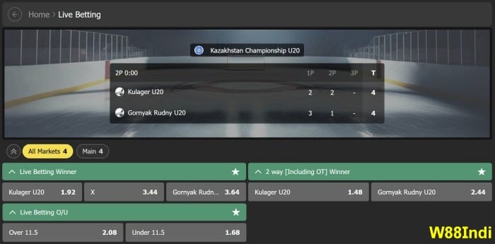 hockey betting rules with examples from w88 sportsbook