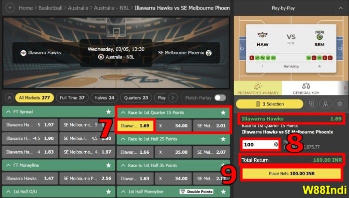 3 way in basketball betting place bets in step 3
