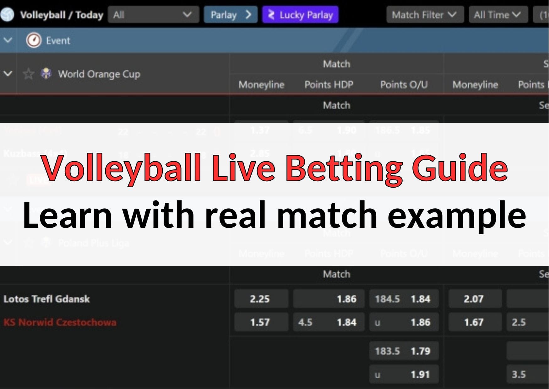 Volleyball Live Betting Guide Learn with real match example