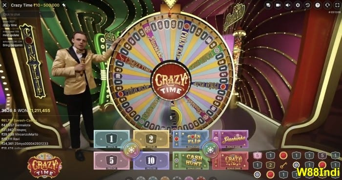 biggest win in crazy time play at w88 for low prices