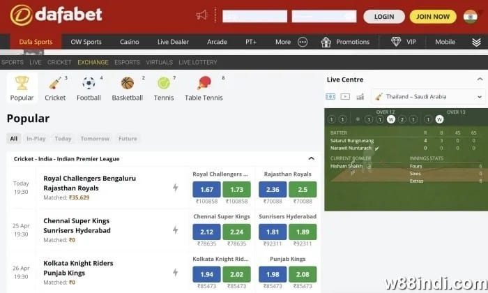 cricket exchange betting sites dafabet