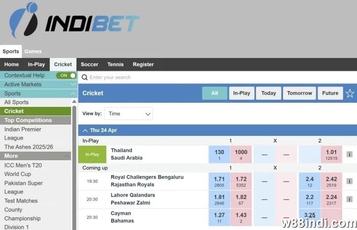 cricket exchange betting sites indibet