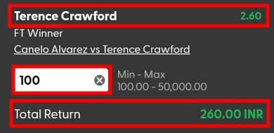 how to bet on a boxing match example of odds