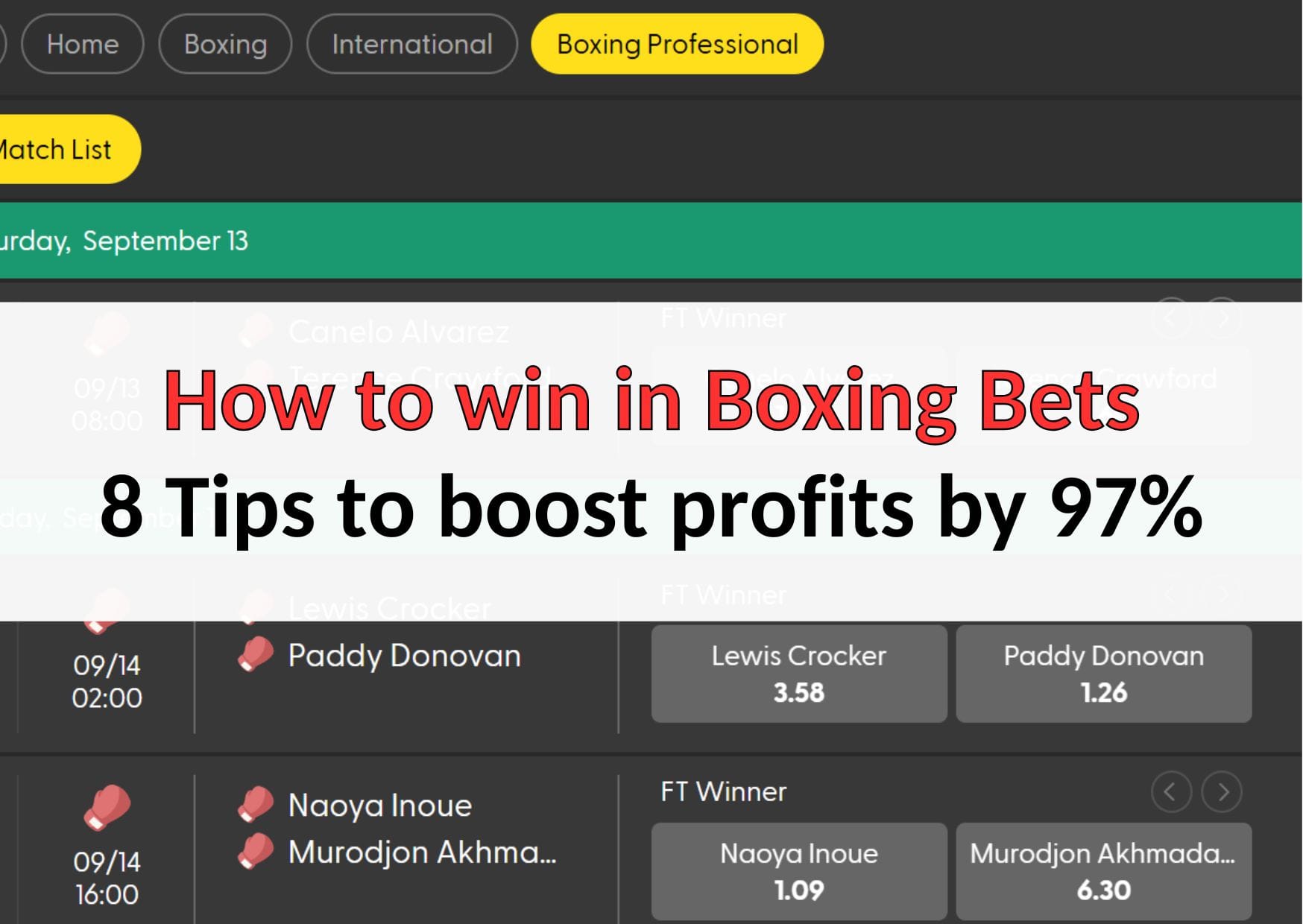 how to win in boxing bets