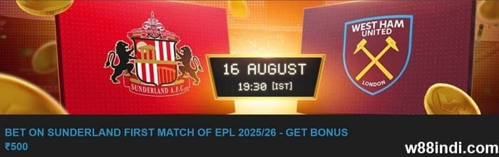 w88 sunderland partnership promo deals