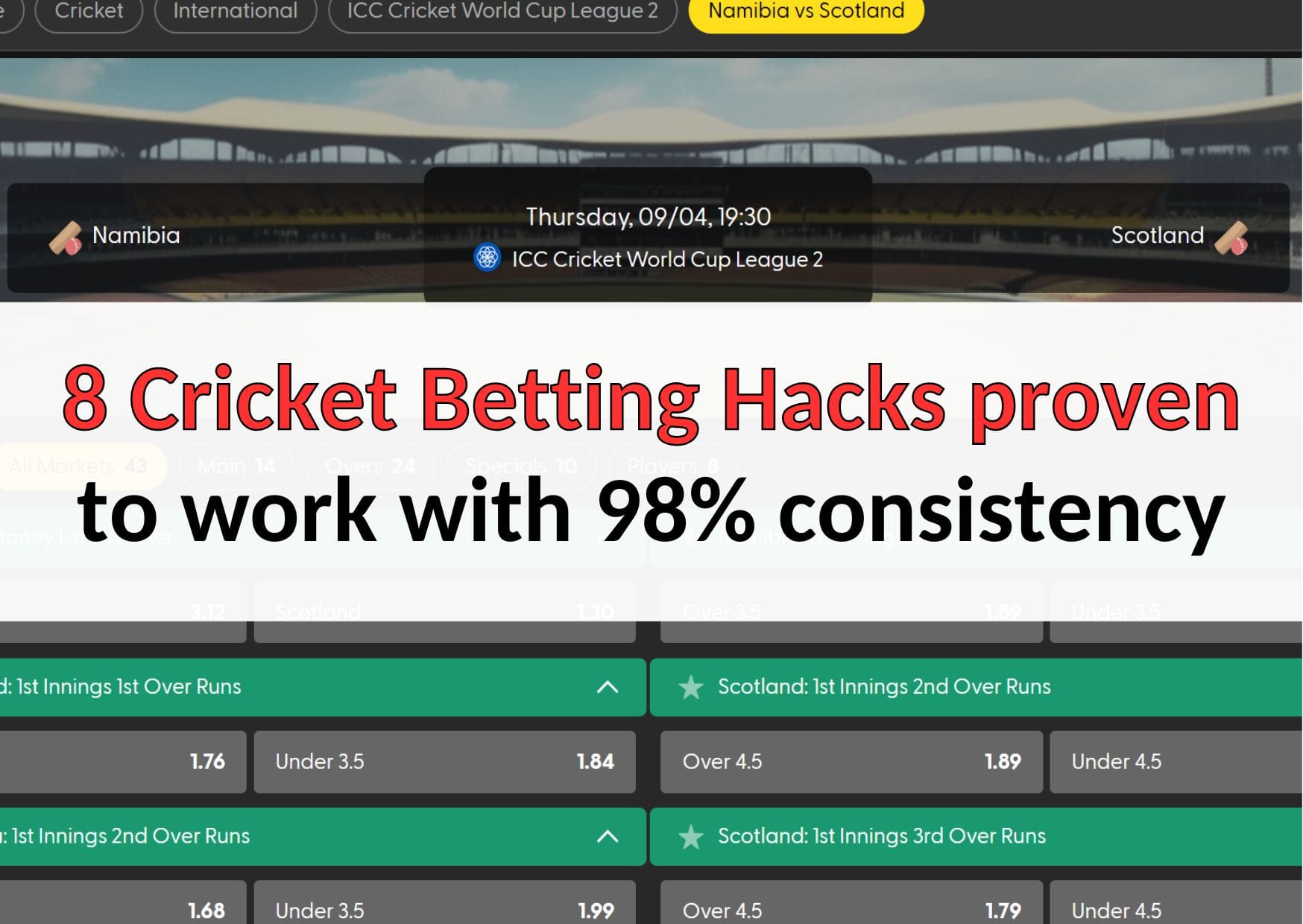 8 cricket betting hacks by w88indi
