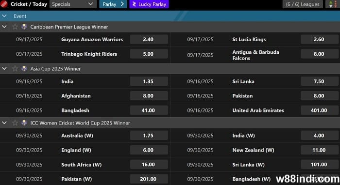cricket betting markets in indian sportsbooks