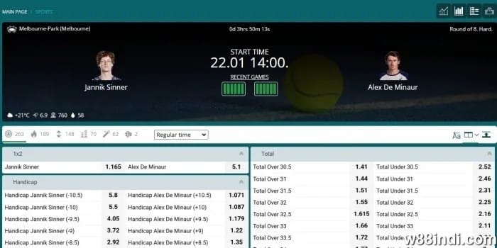 online tennis betting sites 22bet