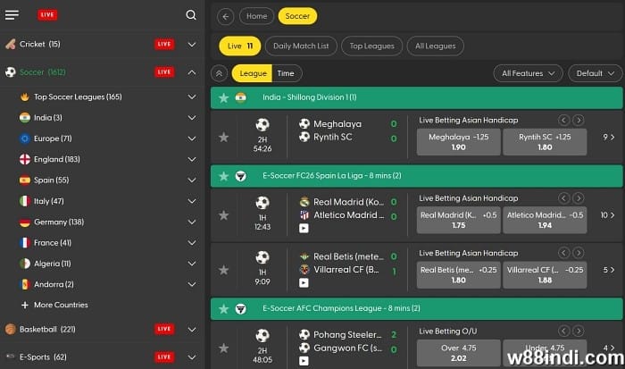 football betting terms by w88indi