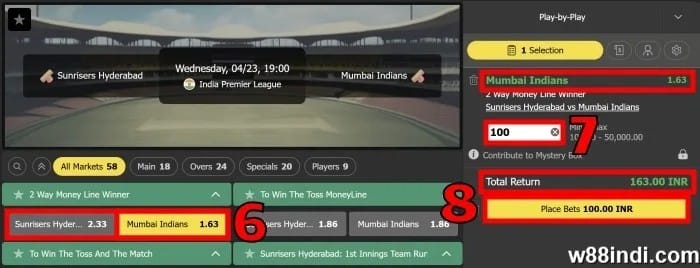 ipl cricket betting guide step 3 place a bet