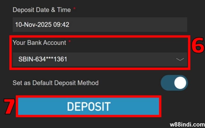 w88 deposit bank account step 3 complete the form and make a deposit