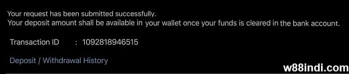 w88 deposit bank account transaction