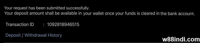 w88 deposit make successful bank transfers