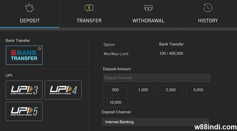 w88 register deposit and withdrawal for indian players