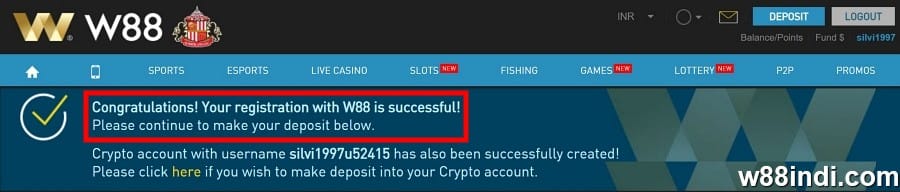 w88 register make registration within 2 minutes