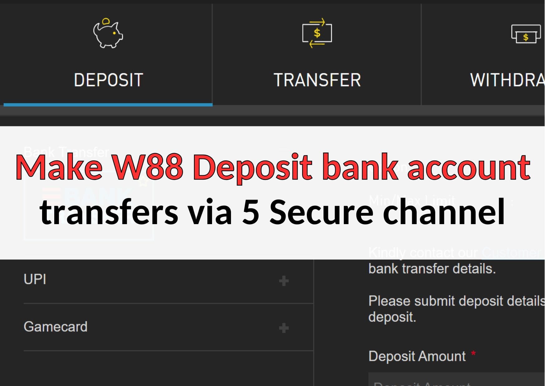 w88indi w88 deposit bank account