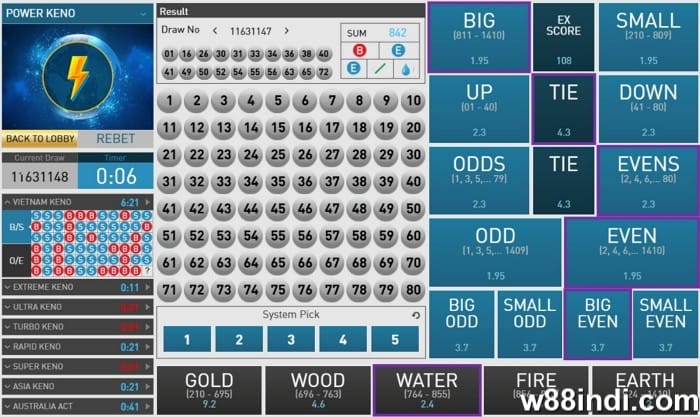 keno 24-7 live draw types of keno