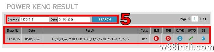 check keno 247 results & winning numbers step 3