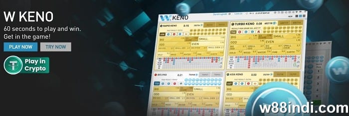 free keno games at w88 india