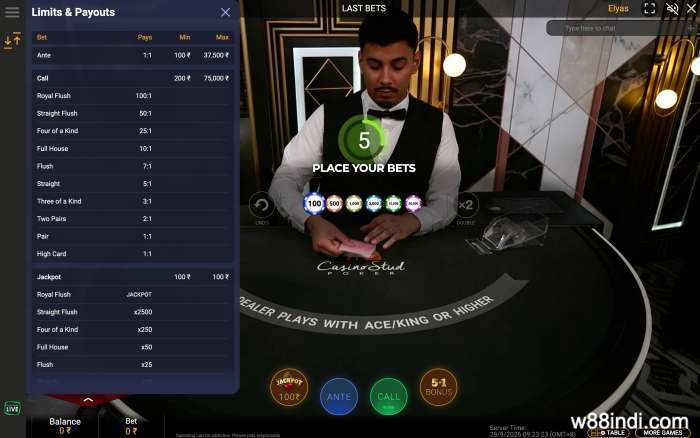 casino-stud-poker-limits-and-payouts