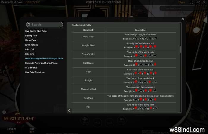 playtech-casino-stud-poker-hand-ranks