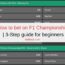 How to bet on F1 Championship | 03 step guide for beginners