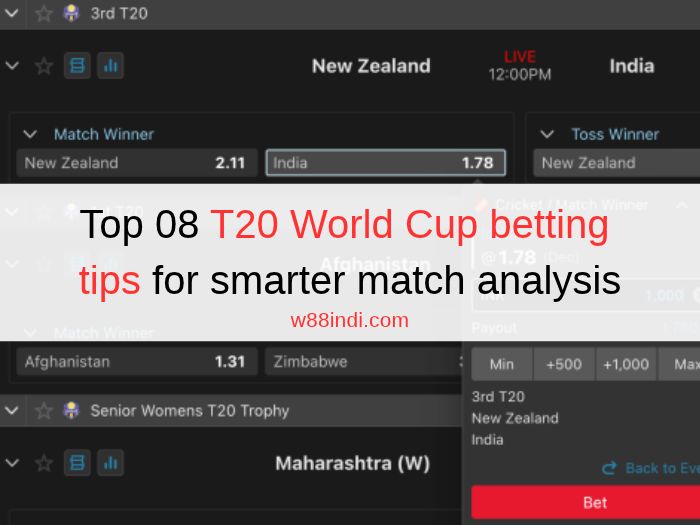 Top 08 T20 World Cup betting tips for smarter match analysis