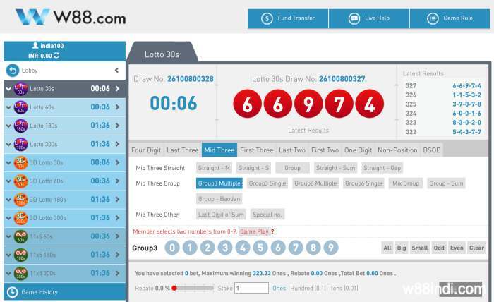 keno-lotto-game-at-w88-online